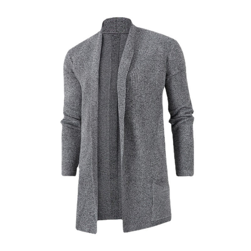 Mens Slim-Fit Plus-Size Knitted Cardigan Coat