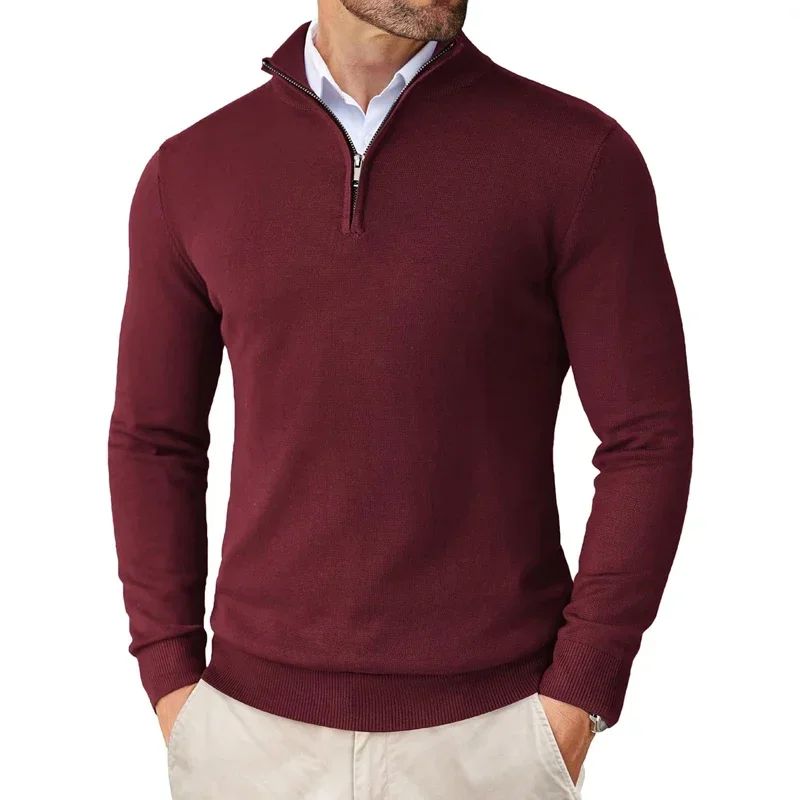 Autumn Men's Season Zipper Sweater Ultra-thin Lightweight