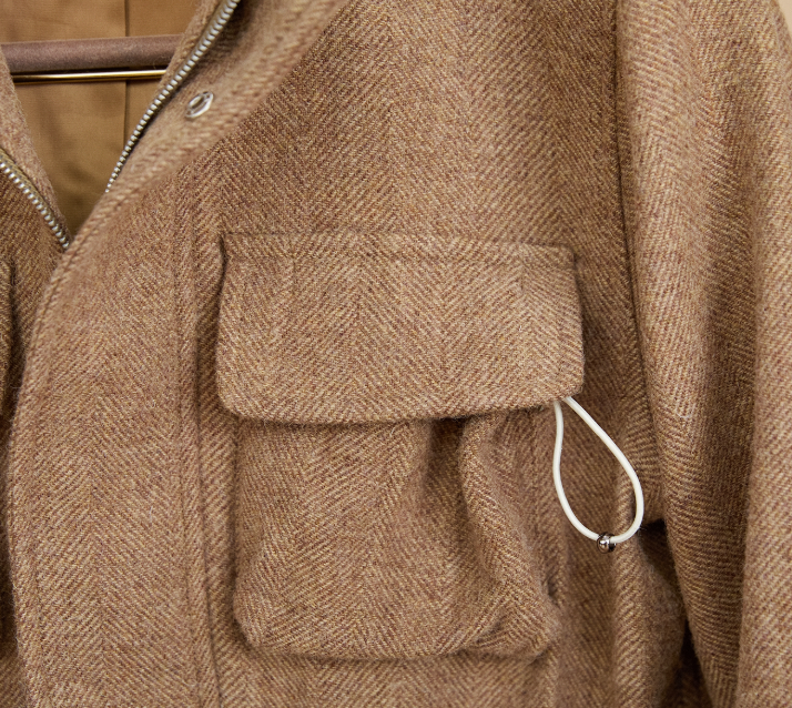 Men's Wool Coat With Stand-Up Collar Retro-Style Heavyweight Warm Jacket
