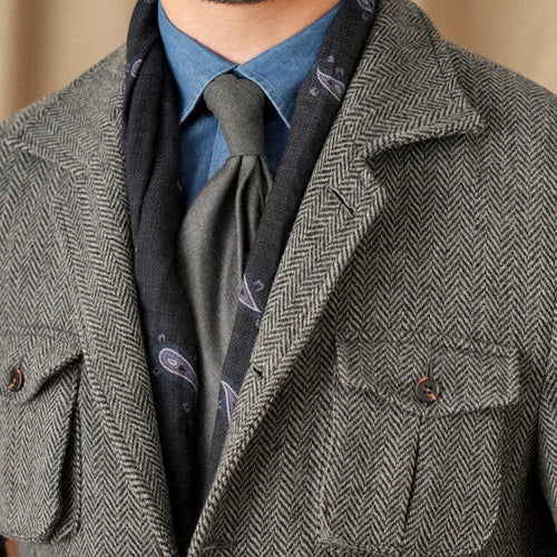Collar Safari Jacket Jacket Commuter Business Keep Warm And Handsome Jacket Men