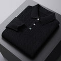 Autumn New Twisted Floral Polo Long Sleeve Loose Casual Bottoming Sweater For Men