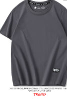 Drop-Shoulder Pure Cotton Short-Sleeve Unisex Solid-Color Blank Shirt