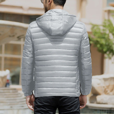 Stand Collar Winter Men's Lightweight Cotton Loose Coat