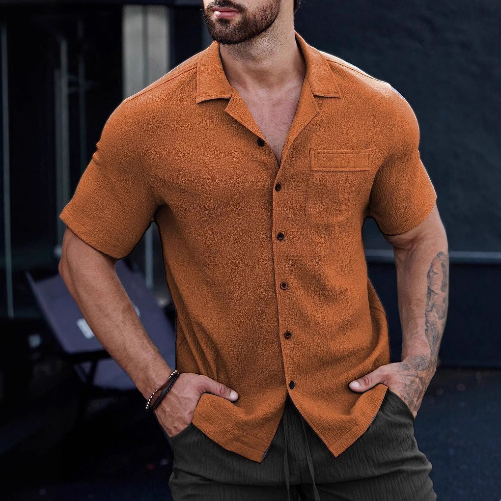 Mens Breathable Wrinkle-Resistant Versatile Semi-Formal Shirt