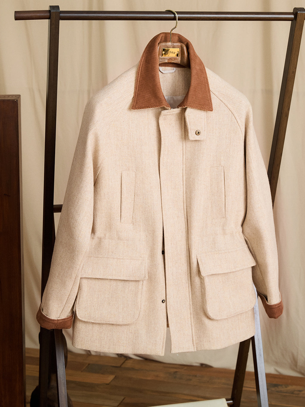 Wool Thick Coat Outdoor Waist-tight Safari Jacket Gentry Jacket